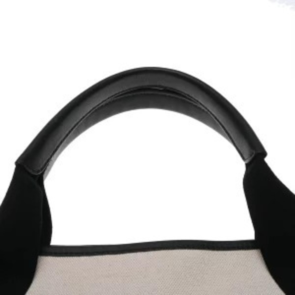 Balenciaga Navy Blue Cabas White Black Canvas Leather Handbag - Picture 5 of 9